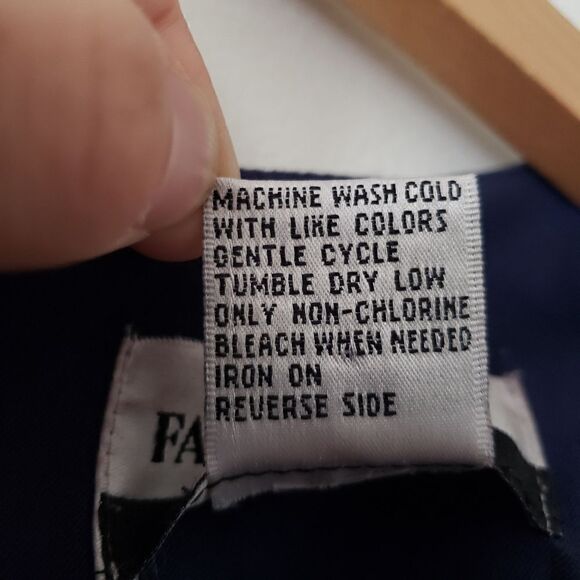 Vintage Fashion Bug Navy Blue Embroidered Dress 16p - Picture 5 of 5